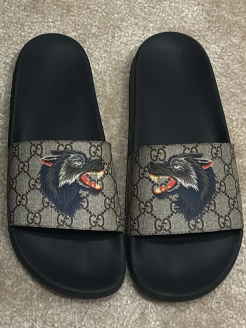 Gucci Dublin Supreme Wolf Slip-On Sneakers & Slides US9.5 EU43.5